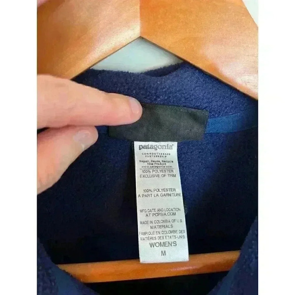 Patagonia Synchilla Navy Blue Women's Full Zip Long Sleeve Jacket Size M - Picture 10 of 14